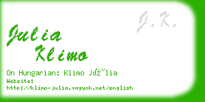 julia klimo business card